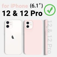 AOTESIER Compatible with iPhone 12 Phone Case and iPhone 12 Pro Case 6.1 inch,Silky Touch Premium Soft Liquid Silicone Rubber Anti-Fingerprint Full-Body Protective Flexible Bumper Case (Chalk Pink) - Image 2