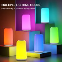 Touch Bedside Table Lamp, [Sleek Design & RGB Mode] 3 Way Dimmable Small Lamp for Bedroom, LED Lamp with Warm White Lights, Multi-Color Smart Nightstand Lamp for for Living Room Home Gifts - Image 5