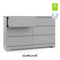 Storkcraft Brookside 6-Drawer Dresser (Pebble Gray) – GREENGUARD Gold Certified, Nursery & Kids Storage, Nursery Essentials, Kids Room Storage, Durable Bedroom Dresser - Image 8