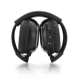 KKmoon Two Channel Folding Universal Rear Entertainment System Infrared Headphones Wireless IR DVD Player Head Phones for in Car TV Video Audio Listening and Ipad/Pod, MP3