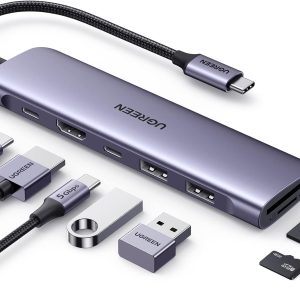 UGREEN Revodok 1071 USB C Hub for Laptop 7 in 1 Dock 4K HDMI, 100W PD Charging, USB-C & 2 USB-A 5Gbps Data Ports, SD/TF Card Reader for MacBook Pro/Air, iPad Pro, XPS, Thinkpad