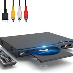 HDMI DVD Players for TV, All Region Free DVD Player with HDMI&RCA Cable, Remote Control, Dual Microphone Ports, USB Input, Support NTSC/PAL System