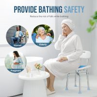 OasisSpace Heavy Duty Shower Chair with Back 500lb, EVA Padded Bath Seat with Height Adjustable Tube- Medical Tool Free Anti-Slip Shower Bench Bathtub Stool for Elderly, Senior, Handicap & Disabled - Image 7