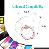 Cell Phone Ring Holder Stand Transparent Finger Grip 360 Degree Rotation Universal Smartphone Finger Ring Stand Kickstand (2 X Silver & 2 X Rose Gold) - Image 2