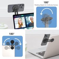 Magnetic Phone Holder for Laptop for MagSafe for iPhone 17/16/15/14/13/12 & All Phones Adjustable Phone Side Mount for Computer Monitor Display for Tesla, Desktop Cell Phone Bracket - Image 4