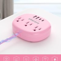 Pink Extension Cord with Surge Protected 1080J - 5 FT Flat Extension Cord, 1625W Cute Extension Cord with 3 AC Outlet 4 USB (24W/4.8A), Compact for Cute Pink Kawaii Desk Home Essentials - Image 8