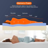 FDW | 8 Inch Twin Mattress | Medium Firm | Gel Memory Foam Mattress | White | Bed in a Box, CertiPUR-US Certified | Pressure Relief, Cooling Ventilated Foam | Washable Removable Cover - Image 4