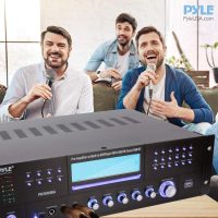 Pyle 4 Channel Wireless Bluetooth Amplifier - 3000 Watt Stereo Speaker Home Audio Receiver w/ FM Radio, USB, 2 Microphone w/ Echo for Karaoke, Front Loading CD DVD Player, LED, Rack Mount - PD3000BA - Image 9