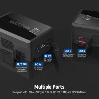 Neewer Mini V Mount Battery with D Tap/USB C/USB A/BP/Dual DC Ports/OLED Screen, 3450mAh 50Wh 14.54V V Lock Battery Supports 45W PD Fast Charging for Camera Monitor Camcorder Video Light, PS050E - Image 3