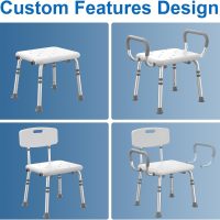 Shower Chair for Inside Shower with Arms and Back, 500 lbs Heavy Duty Shower Seat for Bathtub, Height Adjustable Safety Bath Seat for Elderly, Adults, Handicap and Disabled - Image 5