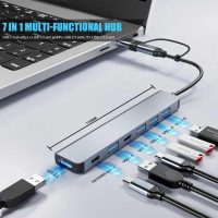 【Upgrade】 USB C/USB Hub, BERLAT Aluminum 7 in 1 USB C & USB Hub with USB 3.0, USB 2.0 Ports for PC/Laptops/MacBook Pro/Air/iMac/iPad and More Devices - Image 2