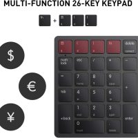 havit Bluetooth Number Pad Wireless Numeric Keypad Numpad 26 Keys Portable Mini Financial Accounting Rechargeable Numeric Pad for Windows Laptop Desktop, PC, Notebook (Black) - Image 6