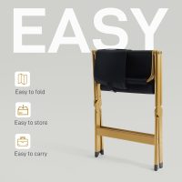 EVER ADVANCED Aluminum Directors Chair, Folding Studio Movie Chairs Camping Event Vendor Chair, 19" Seat Height Black Fabric/Golden Frame, Support 350lbs - Image 5