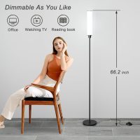 Floor Lamp with Remote Control,Bright Floor Lamps for Living Room/Bedroom/Office, Stepless Adjustable 3000K-6000K Colors and 10-100% Brightness,Standing Light with Foot Switch (Black) - Image 2