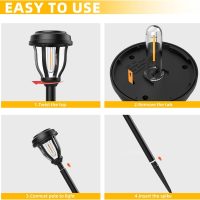 DERAYSION 12 Pack Solar Lights Outdoor, Solar Pathway Lights Auto On/Off Waterproof Garden Landscape Lighting for Path, Yard, Walkway, Driveway Decor - Image 7