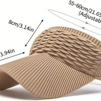 Sun Hat Sunshade Empty Top Spring and Summer Outdoor Sports Ladies Knitted Duckbill Hat - Image 5