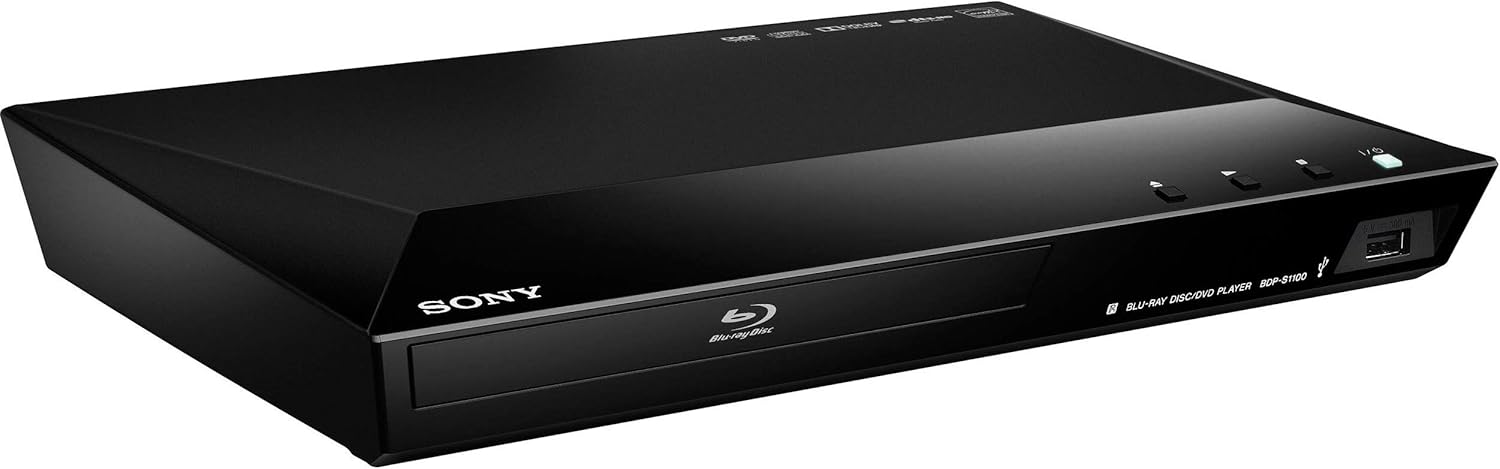 Sony BDP-BX110/S1100 Blu-ray Player with HDMI cable, Ethernet Streaming 1080p HD Video [Derivative]