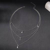 Layered Chain Necklace for Women Trendy Moon Star Pendant Necklaces Fashion Accessories Jewelry Gifts - Image 2