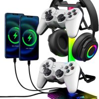 VCOM RGB Gaming Headphones Stand with 2 USB and 1 Type-C Ports, Headset Stand with 10 Light Modes and Non-Slip Rubber,Suitable for All Earphone Accessories, Best Gift for Desk Gamers - Image 8
