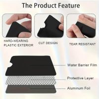 3Pcs RFID Blocking Card Credit Card Holder Contactless NFC Cards Protector Waterproof Cards Sleeves for Women Men,Black - Image 3