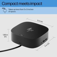 HP USB-C Dock G5-11-in-1 Adapter for Both USB-C and Thunderbolt-Enabled Laptops, PCs, & Notebooks - Single Cable for Charging, Networking, or Data Transfers - Great for Secure & Remote Management - Image 3
