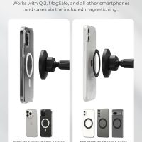 iOttie iTap 3 Magnetic Air Vent Car Mount Phone Holder with Magnetic Ring Adapter. Compatible with iPhone, Samsung Galaxy, Google Pixel, Huawei, LG, and All Qi Compatible Smartphones - Image 4