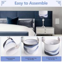 Lamp Shades set of 2 with Waves and Oceans, 13x13x10in Fabric Lamp Shades for Table Lamps, Blue lamp shades, Support Spider and E26 Base, Drum Lamp Shades - Image 6