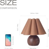 KUNJOULAM Cute Small Table Lamp, Modern Bedside Nightstand Lamp with Coffee Fabric Lampshade, Metal Base for Bedroom Home Office Decor (Without Buld) - Image 2