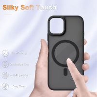 for iPhone 11 Case, Matte Magnetic Phone Case with 1 Screen Protector, Compatible with Magsafe, Translucent Frosted Slim Shockproof Protective Cover for iPhone 11 6.1 inch, Black - Image 4