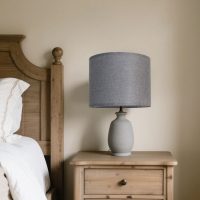 Gray Lamp Shades Set of 2, Medium Drum Lamp Shade 13"Top x 13"Bottom x 10"High(Spider), Lampshades Replacement for Table Lamps Floor Lamps, Natural Linen Hand Crafted, Easy Assembly Required - Image 7