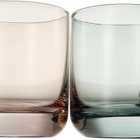 Khen Colored Old-Fashioned Drinking Glasses | Set of 6 | 9.6oz Art Deco Stemmed Glasses for Whiskey, Martini, Cocktail, Champagne, Wine | Muted Pastel Colors | Father's Day Gift Idea for Dad or Him - Image 3