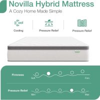 Novilla King Mattress, 12 Inch Hybrid Mattress King with Comfort Foam, Innerspring Pillow Top Mattresses in a Box, King Size Mattresses for Pressure & Pain Relief, Soft Feel but Supportive - Image 4