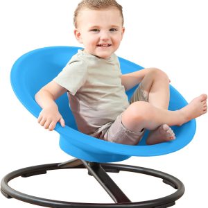 Spinning Chair for Autistic Kids, Sit and Spin Autism Toys for Age 3+, Sensory Swivel Chair Enhancing Motor Skills, Educational Indoor & Outdoor Toys (Bright Blue)