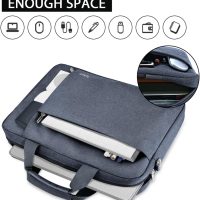 Ferkurn Laptop Case Sleeve 15.6 16 Inch Laptop Bag for Women Men Compatible with HP Envy Pavilion/Dell Inspiron XPS/Lenovo/Acer, Shoulder Strap Carrying Briefcase Computer Messenger Bag Case, Grey - Image 2