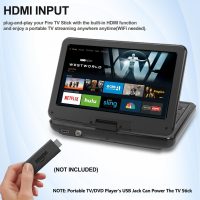 Feihe 12.5" Portable TV/DVD Player - 10.1" HD Swivel Screen, Digital Tuner/HDMI/USB/AV, Built-in Battery, High Volume Speakers - Perfect for Car/Travel - Image 4
