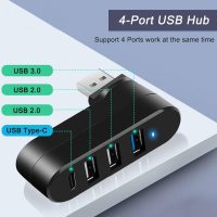 VIENON 4-Port USB 3.0 Hub [90°/180° Degree Rotatable], USB Splitter with PD-in 5W USB C Port, USB Extender for Laptop, Car, iMac, MacBook Air, MacBook Pro, and More - Image 2