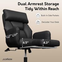 Cross Legged Office Chair with Arms, Criss Cross Desk Chair, High Bcak Big and Tall Office Chair with Foot Rest, Reversible Armrests & Wide Seat Reclining Desk Chair, Black - Image 6