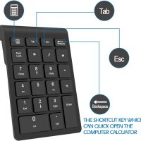 Foloda Wireless Number Pads, Numeric Keypad Numpad 22 Keys Portable 2.4 GHz Financial Accounting Number Keyboard Extensions 10 Key for Laptop, PC, Desktop, Surface Pro, Notebook - Image 6