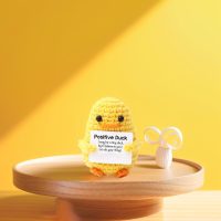 Funny Positive Doll,3 Inch Emotional Support Plush,Positive Crochet Animals with Positive Card,Soft Wool Handmade Knitted Doll for Friends, Parties, Birthdays, Christmas(Duck) - Image 5