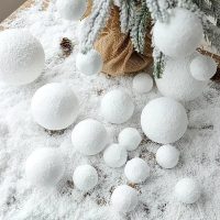 White Foam Ball Home Decoration, Suitable for Parties, Festivals, Christmas Tree Home Decoration（M，6Pcs） - Image 3
