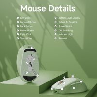 EWEADN Q5 Wireless Mouse, Bluetooth & 2.4G Quiet Computer Mouses with 1600 DPI, Battery Level Display, Ergonomic Office Mouse,6 Button Portable Cute Cordless Mice for Laptop/PC/Mac- Green - Image 9