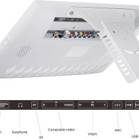 SYLVOX 15.6" Flip-Down TV for Under Cabinet, 12-Volt Small TV with 90-Degree Rotation, Digital Noise Reduction, and Storage Design for Kitchen, Bedroom, RV, and Yacht - Image 3