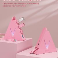 4-Port USB 3.0 Hub, FlyingVHUB Vertical Data USB Hub with 2 ft Extended Cable, for Mac, PC, Xbox One, PS4, PS5, iMac, Surface Pro, XPS, Laptop, Desktop, Flash Drive, Mobile HDD(Pink) - Image 8