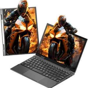 2-in-1 Mini Laptop: 10.95" 2K FHD IPS Touchscreen, In tel N95 CPU,16GB DDR5 RAM 512G SSD, Metal Body, Win 11 Pro/Office 2019, Full-Function Type-C, Fingerprint Sensor, Backlit Keyboard (16G+512GB)