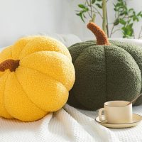 3D Simulated Pumpkin Pillow Plush Pillow Sofa Cushion (11inch, Olive), 1 Count (Pack of 1) - Image 2