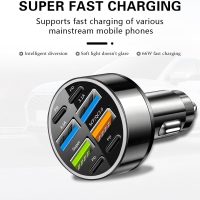 8 Ports 66W Car Charger, 12-24V Super Fast Charging with USB 3.1A PD&QC 3.0 with LED Voltmeter for Cigarette Lighter Plug, Compatible with All Smartphone, Universal Auto Accessories - Image 6