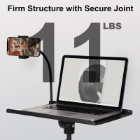 Laptop Tripod on Wheels with 2 Shelves, Portable Projector Floor Stand Adjustable Height 25.9 to 51.8 Inch with Phone Holder - Image 8