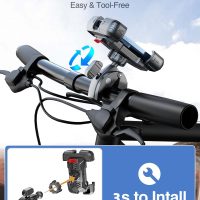 Motorcycle Phone Mount Holder, [150mph Wind Anti-Shake][7.2inch Big Phone Friendly] Bike Phone Holder, Motorcycle Handlebar Cell Phone Clamp, Compatible with iPhone 16 Pro Max, Black - Image 6