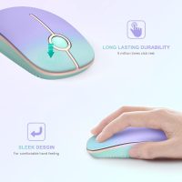 Unipows Wireless Mouse - 2.4G Slim Portable Computer Mouse with Nano Receiver, Less Noise Mobile Optical Mice for Notebook, PC, Laptop, Desktop (Gradient Mint Green) - Image 5