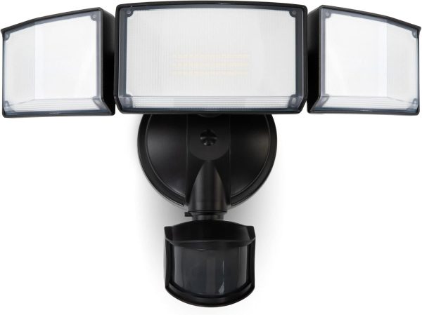 LUTEC 72W 7500LM LED Security Lights Motion Sensor Light Outdoor, 5000K Daylight, IP65 Waterproof, Dusk to Dawn, 3-Head Motion Detected Flood Light for Garage, Yard, Porch(Black)